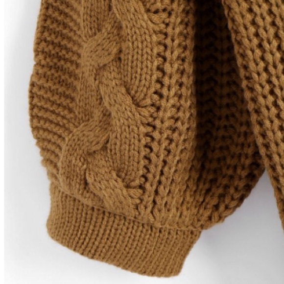 Zaful Sweaters - 50% OFF - NWOT Zaful Chestnut cable knit cardigan